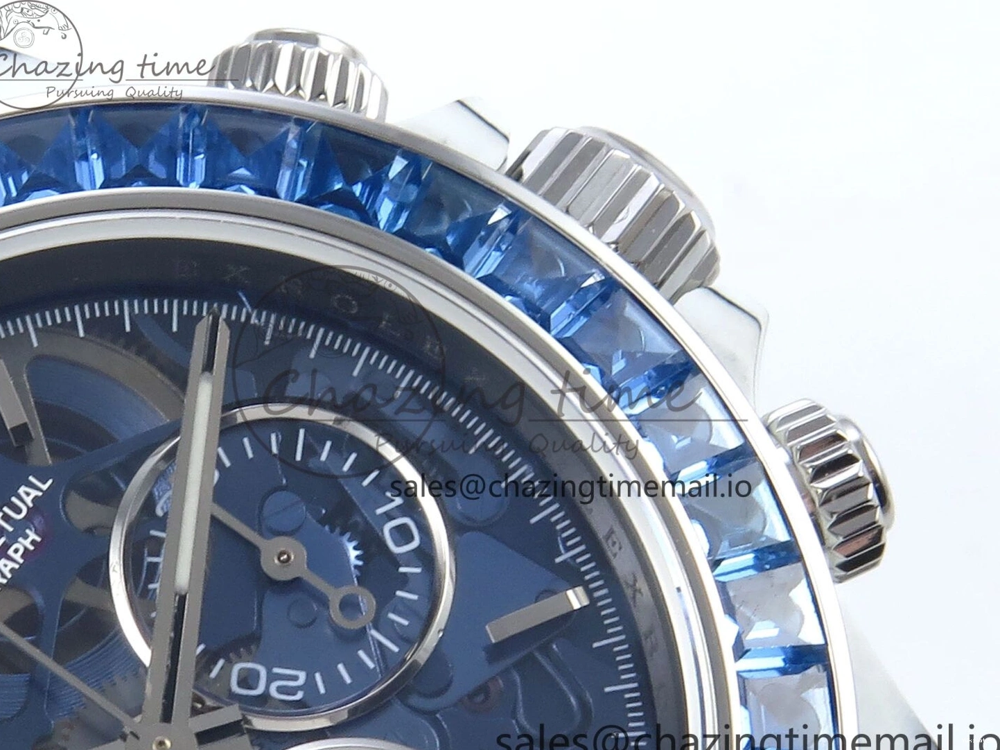 Carbon REMOULD Blue on Dial Bezel Edition DD4802 White Diamonds GETF Best Strap Blue Skeleton ZIF Nylon Blue Daytona 0331